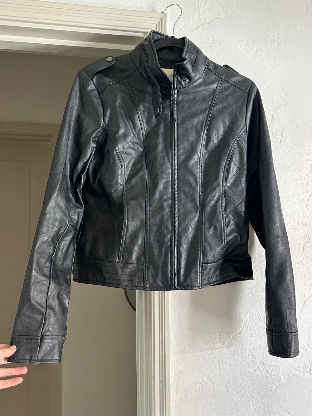 Jack by BB Dakota Black Faux Leather Moto Jacket